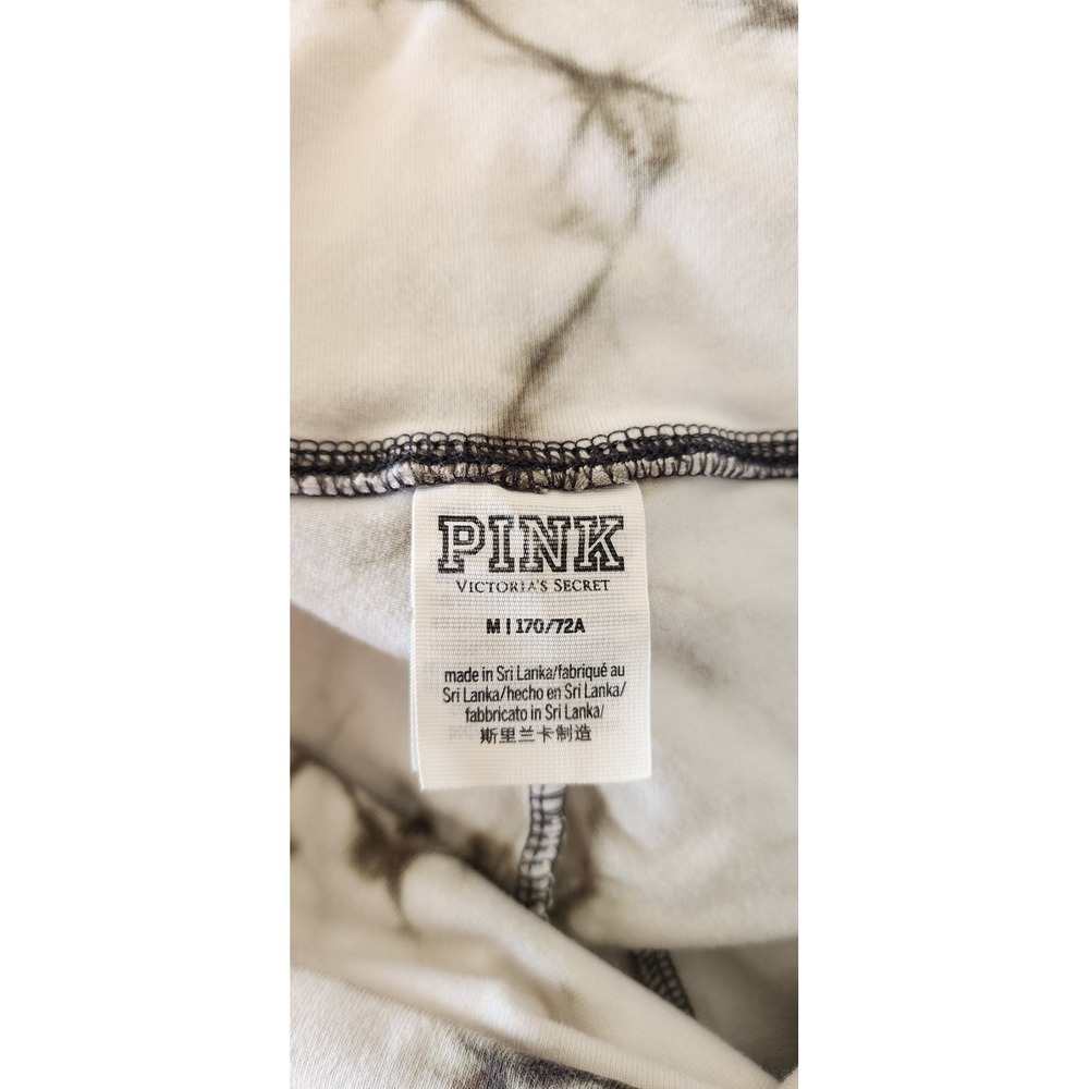 PINK Victoria's Secret Tie Dye Biker Shorts Black White Size M - Picture 3 of 4